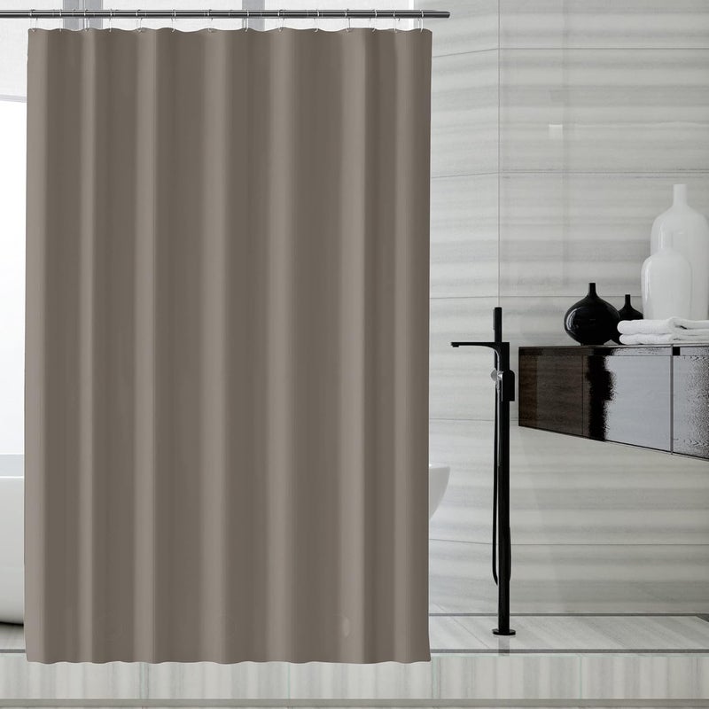 LLSCL Brown Fabric Shower Curtain Liner with Bottom Counterweight, Waterproof Hotel Quality, 72 x 72 Machine Washable - Image 1